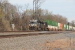 NS 8184 at the grade crossing, milepost 116